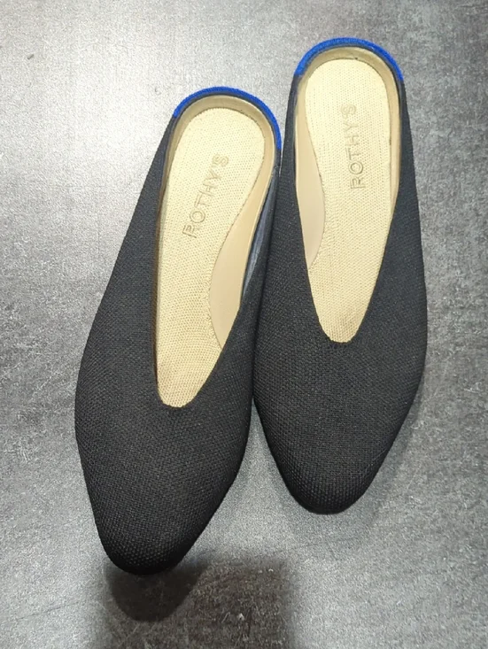 Rothy's Black Almond Demi Mule Sz 6.5 - Picture 1 of 4